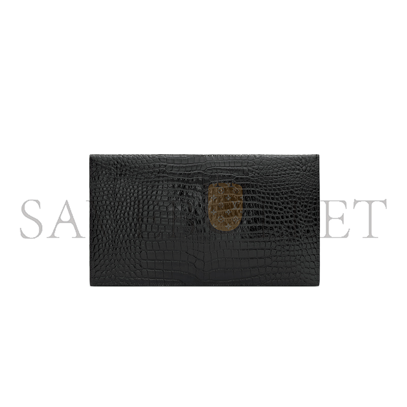 YSL UPTOWN POUCH IN CROCODILE-EMBOSSED SHINY LEATHER 565739DND0J1000 (27*16*2cm) YSL UPTOWN POUCH IN CROCODILE-EMBOSSED SHINY LEATHER 565739DND0J1000 (27*16*2cm)